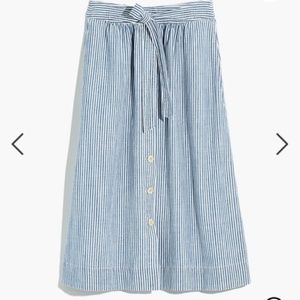 Madewell Striped Midi Skirt